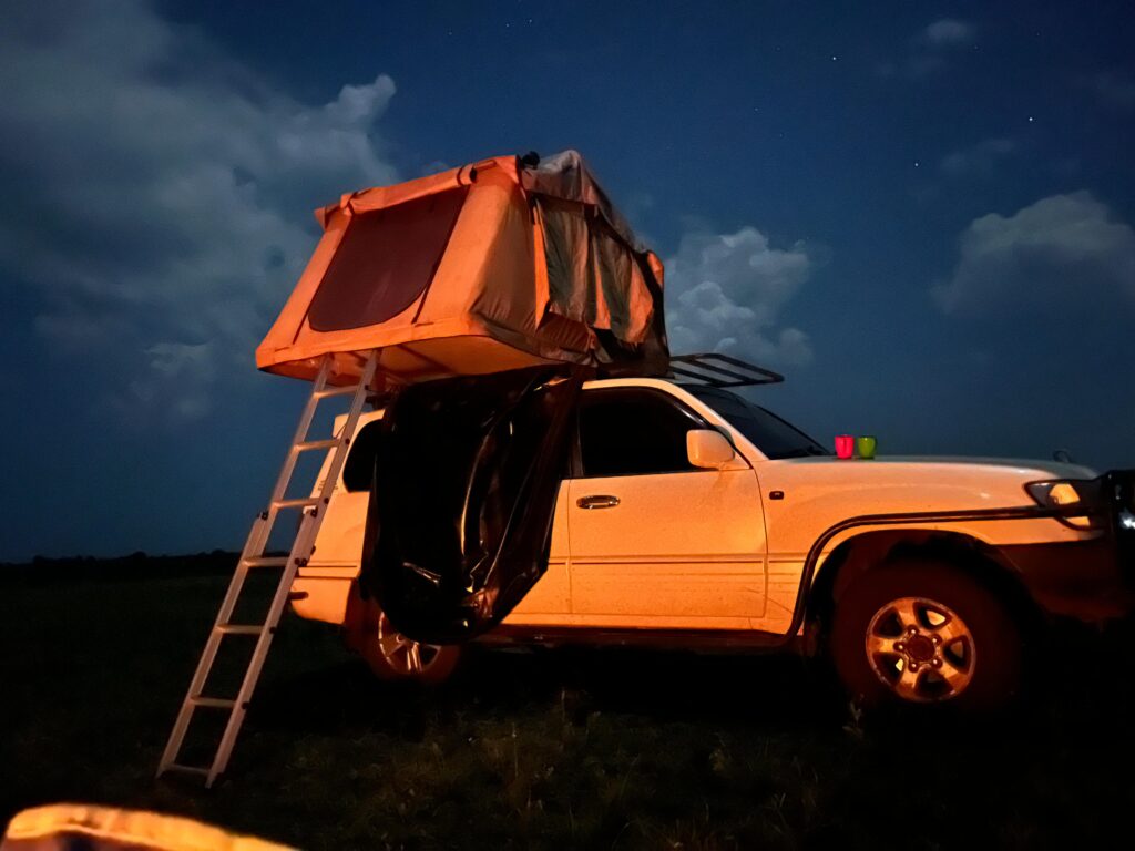 Safari car rental Uganda with a rooftop tent